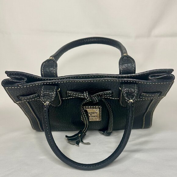 Dooney & Bourke Vintage Mini Tassel Tote Black Leather Silver Hardware EUC - Picture 10 of 14